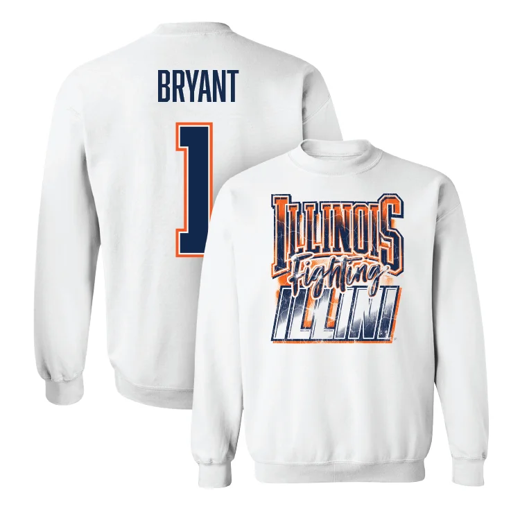 Personalized Basketball Jersey For Official School Teams-White Illinois Graphic Crew - Genesis Bryant #1