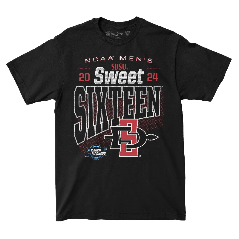 Personalized Basketball Jersey For Adult Teams-SDSU MBB 2024 Sweet Sixteen Streetwear T-shirt by Retro Brand