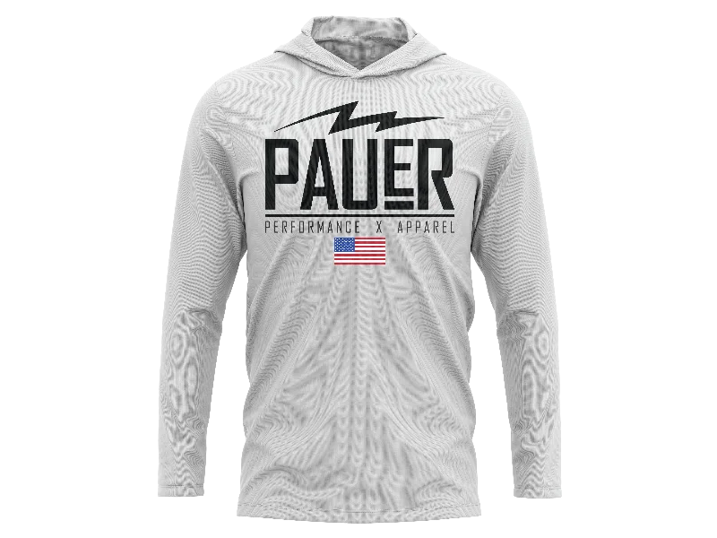 Basketball Jersey With Player Customization-Pauer Classic Logo Blend Wicking Long Sleeve Hoodie