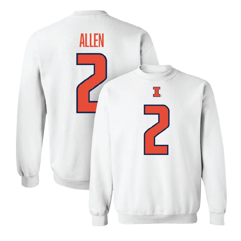 Personalized Basketball Jersey For Group Celebrations-Illinois White Shirsey Crew - Cori Allen