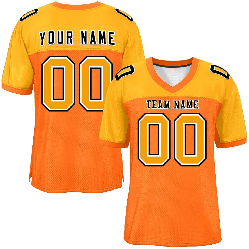 Football Jersey For Special Edition Offers-Custom Orange-Yellow Raglan Sleeves Fashion Authentic Football Jersey