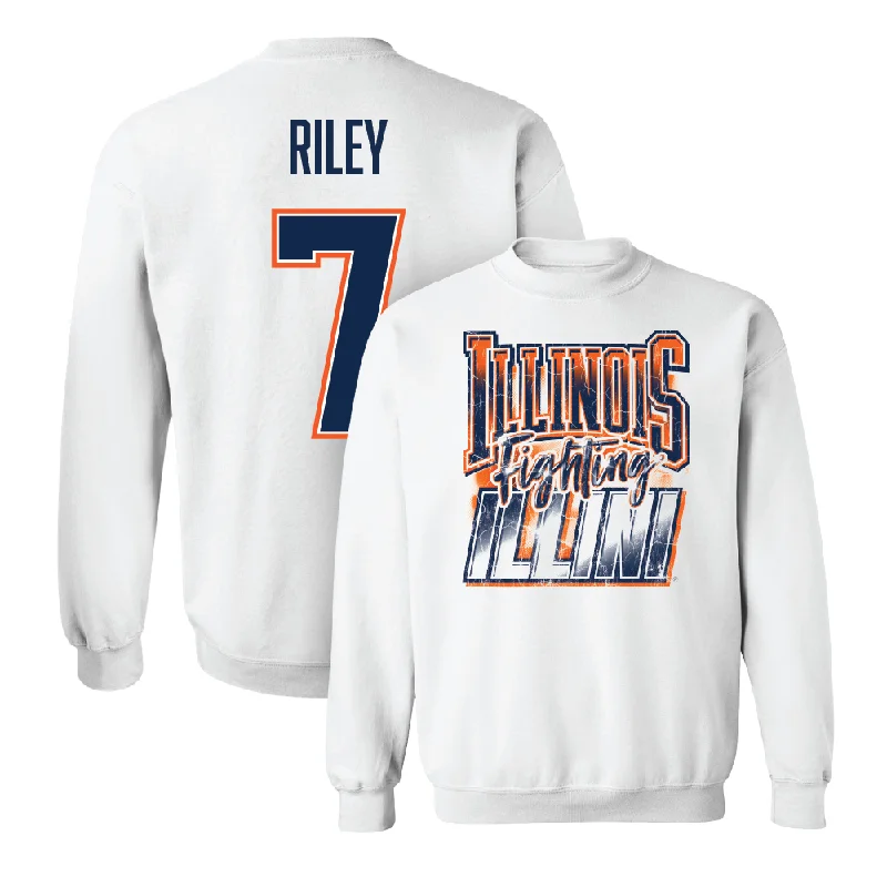 Basketball Jersey With Signature Player Designs-White Illinois Graphic Crew  - Will Riley