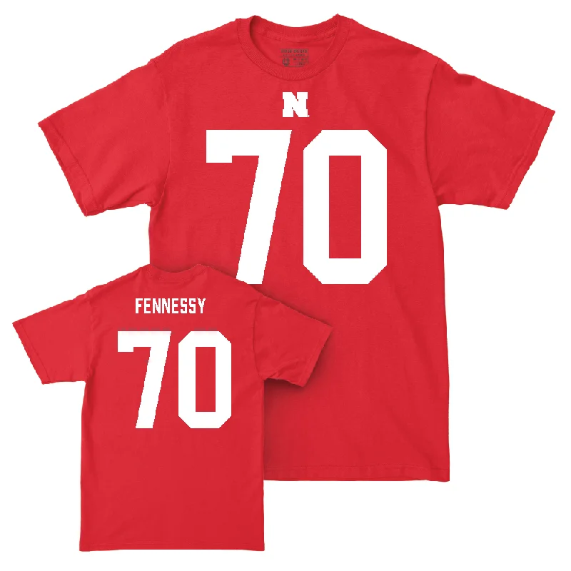 Custom Football Jersey For Fan Appreciation Day-Nebraska Football Red Shirsey Tee  - Nolan Fennessy