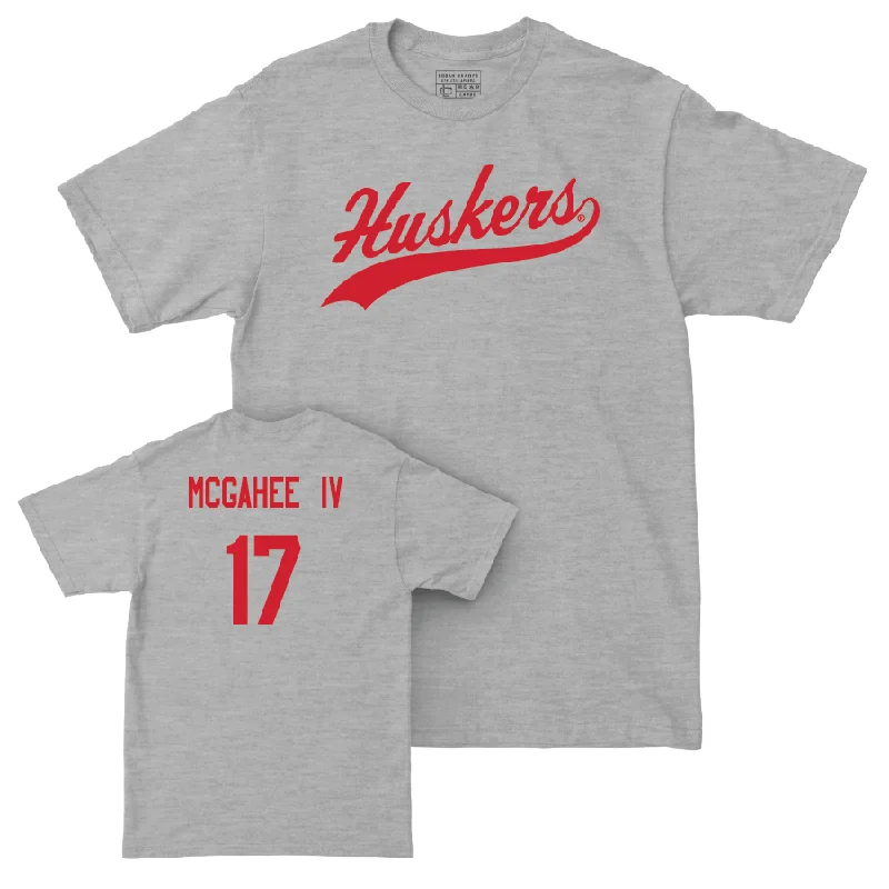 Personalized Football Jersey For Player & Family-Sport Grey Football Script Tee  - Willis McGahee IV