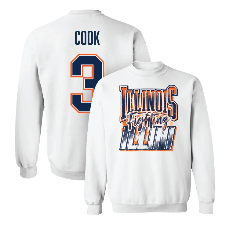 Basketball Jersey For Major Event Participants-White Illinois Graphic Crew - Makira Cook #3