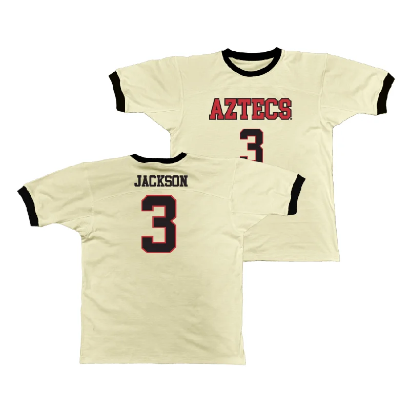 Basketball Jersey With Your Team Colors-SDSU Retro Ringer Tee - AlXSsa Jackson #3