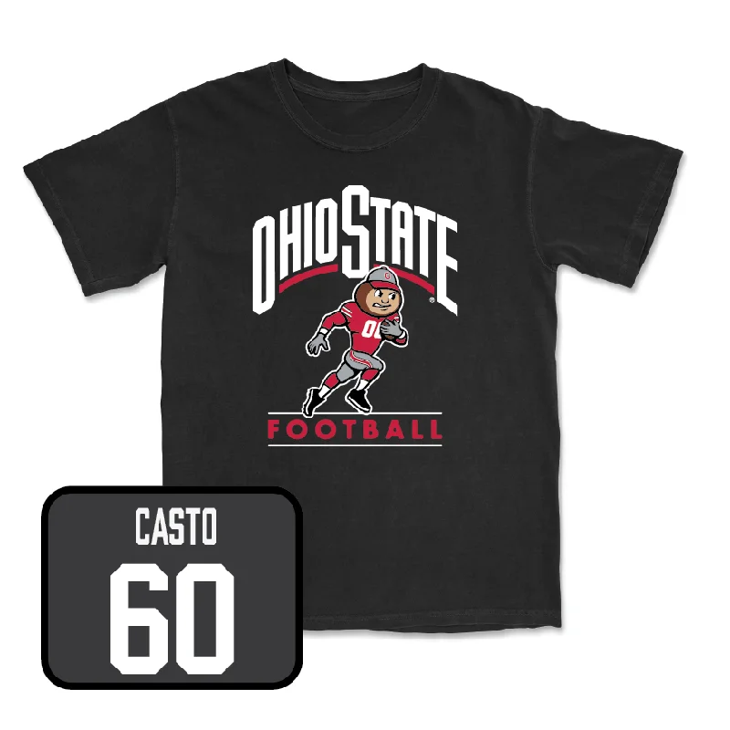 Custom Football Jersey For Women-Black Football Gridiron Tee   - Cade Casto