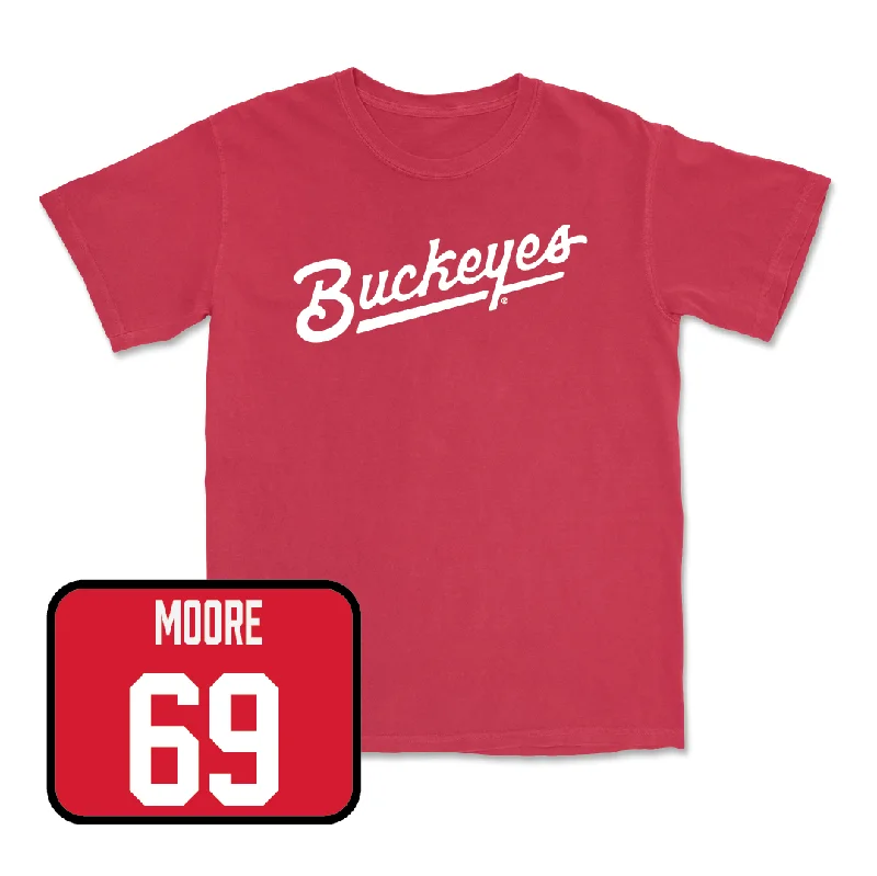 Personalized Football Jersey For School Leagues-Red Football Script Tee  - Ian Moore