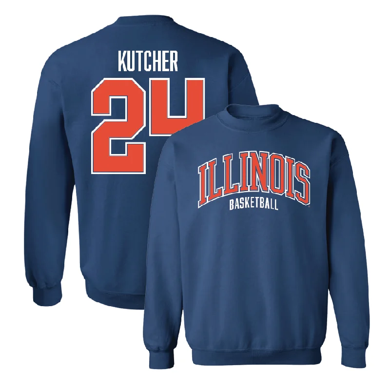 Custom Basketball Jersey For Fan Groups-Navy Illinois Arch Crew - Keaton Kutcher #24