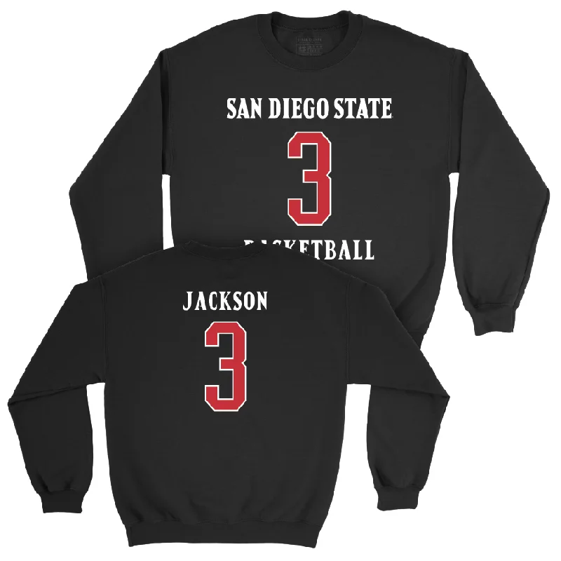 Basketball Jersey For Player Achievement Recognition-SDSU Women's Basketball Black Sideline Crew - Alyssa Jackson #3