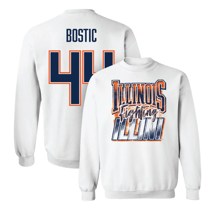 Basketball Jersey For Fan Loyalty Rewards-White Illinois Graphic Crew - Kendall Bostic #44