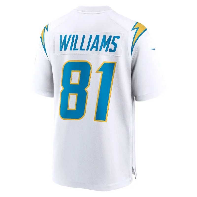 Rugby Jersey With Team Logos & Custom Names-LA.Chargers #81 Mike Williams White Game Jersey Stitched American Football Jerseys