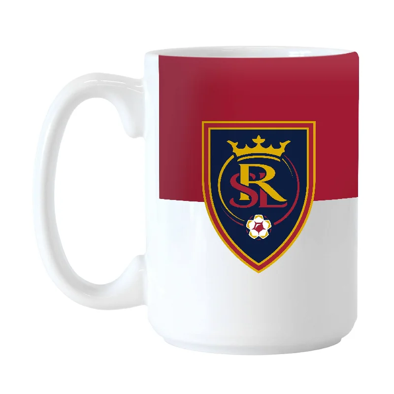 Personalized Team Mug For Fan Clubs-Real Salt Lake 15oz Colorblock Sublimated Mug