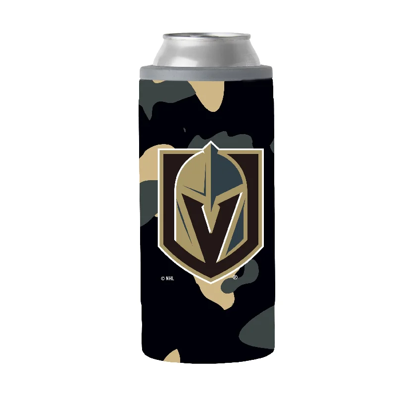 Custom Team Mug For Player Events-Vegas Golden Knights 12oz Camo Slim Can Coolie