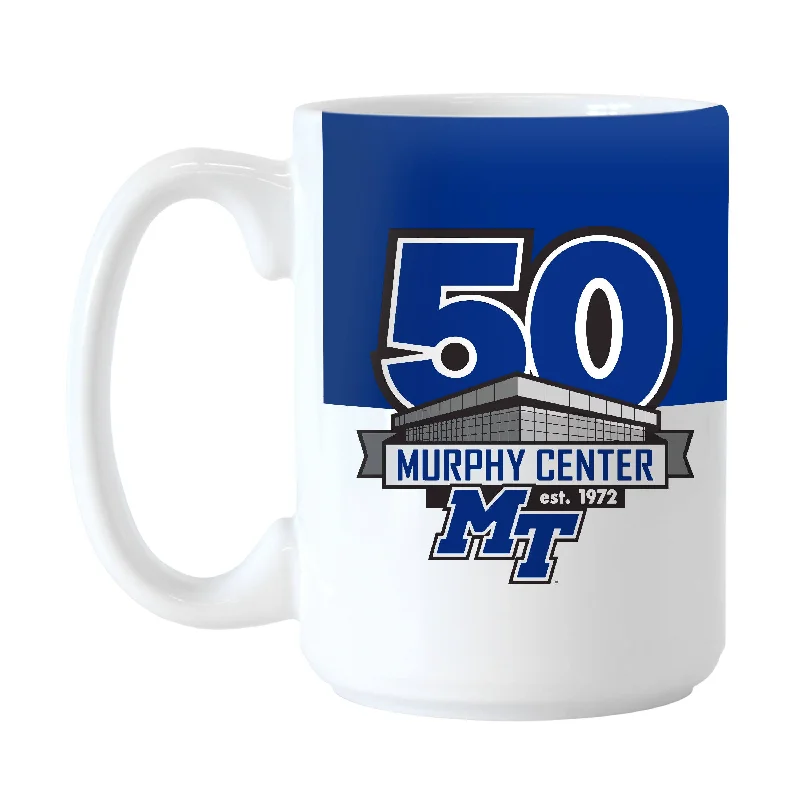 Personalized Team Mug For Local Partnerships-MTSU Murphy Center 50th 15oz Colorblock Sublimated Mug