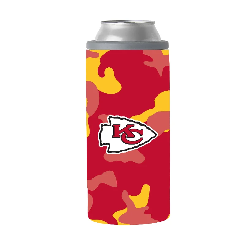 Personalized Team Mug For Prize Distribution-Kansas City Chiefs Camo Swagger 12oz Slim Can Coolie