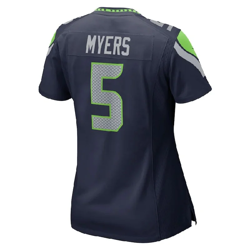 Rugby Jersey For School Competitions-S.Seahawks #5 Jason Myers College Navy Game Jersey Stitched American Football Jerseys