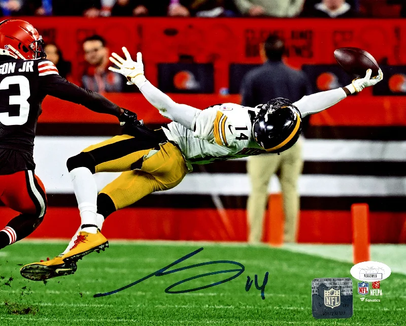 Personalized Rugby Helmet For Special Events-George Pickens Autographed 8x10 Photo Pittsburgh Steelers JSA