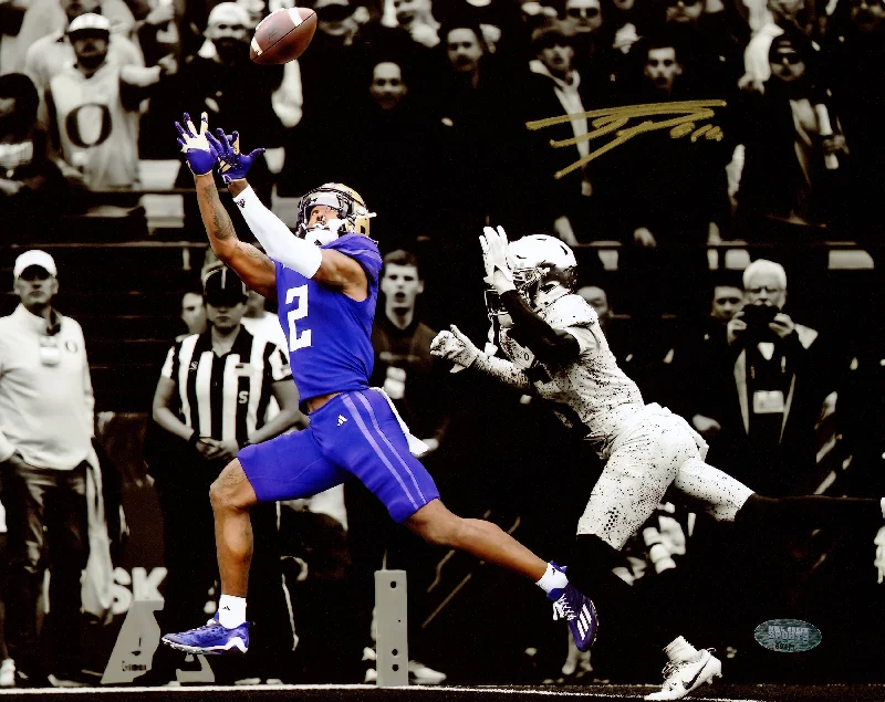 Custom Rugby Helmet With Extra Protection-Ja'Lynn Polk Autographed 8x10 Photo Washington Huskies vs. Oregon Spotlight MCS Holo