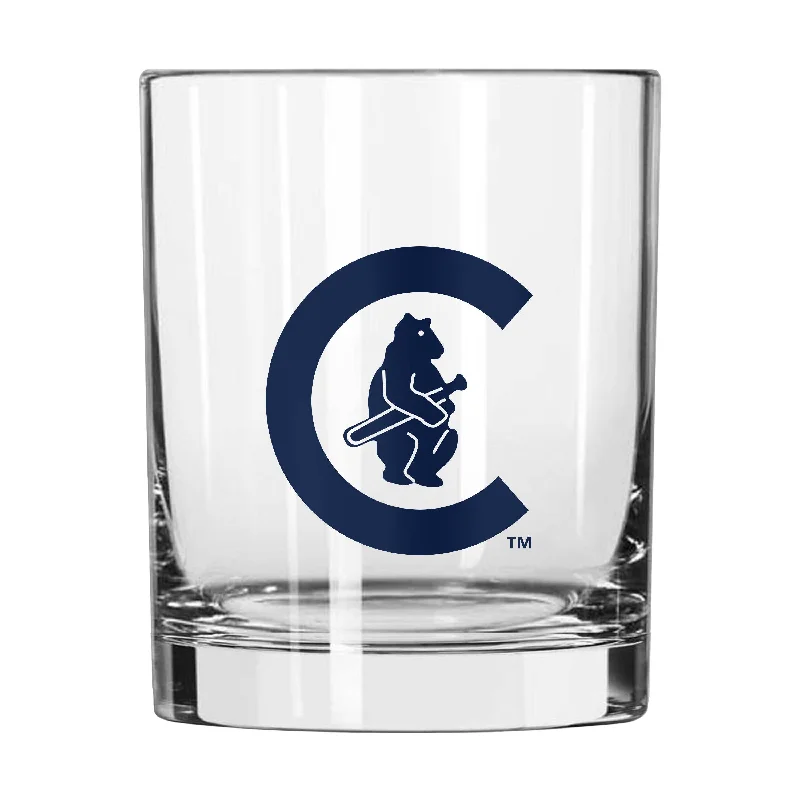 Team Mug With Logo & Text-Chicago Cubs 1914 Bear 14oz Rocks Glass