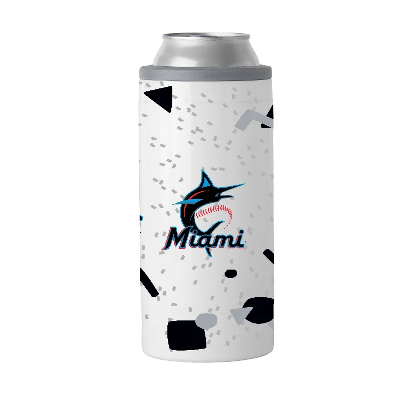 Team Mug For Player Recognition Awards-Miami Marlins 12oz Flashback Slim Can Coolie