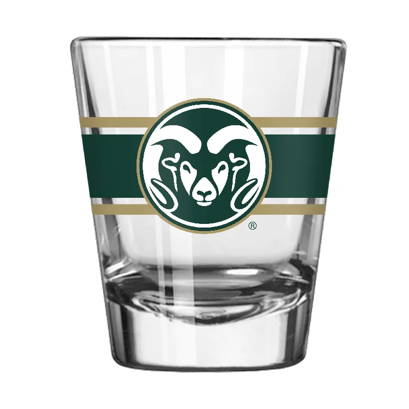 Personalized Team Mug For Fan Clubs-Colorado State 2oz Stripe Shot Glass