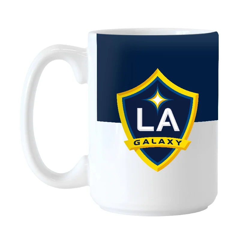 Custom Team Mug For National Teams-Los Angeles Galaxy 15oz Colorblock Sublimated Mug