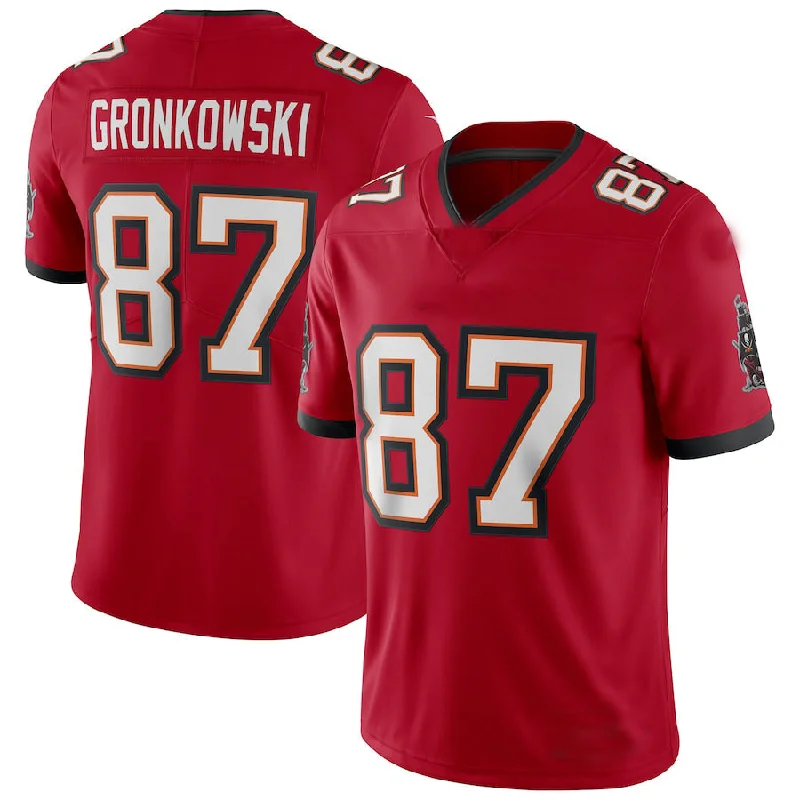 Custom Rugby Jersey With Unique Designs-TB.Buccaneers #87 Rob Gronkowski  Red Vapor Limited Jersey Stitched American Football Jerseys