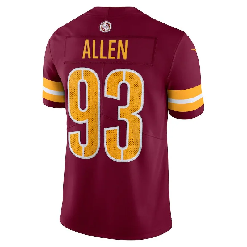 Personalized Rugby Jersey For Community Teams-W.Commanders #93 Jonathan Allen Burgundy Vapor Limited Jersey Stitched American Football Jerseys