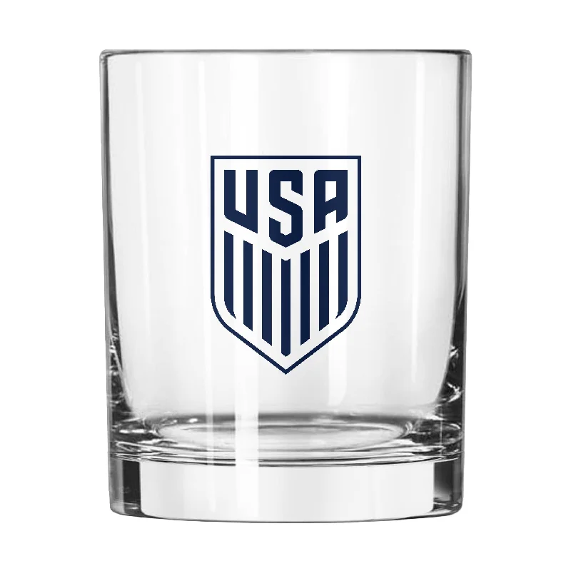 Personalized Team Mug For Local Recognition & Support-US Mens Soccer 14oz Gameday Rocks Glass