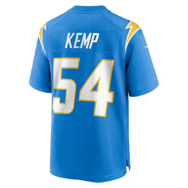 Personalized Rugby Jersey For School Competitions-LA.Chargers #54 Carlo Kemp Powder Blue Game Player Jersey Stitched American Football Jerseys