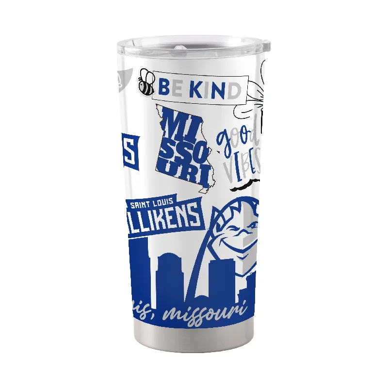 Team Mug With Custom Graphics & Colors-Saint Louis Univ 20oz Native Stainless Tumbler