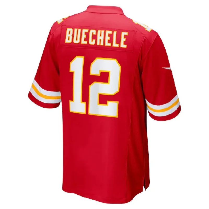 Custom Rugby Jersey With Custom Fit-KC.Chiefs #12 Shane Buechele Red Game Player Jersey Stitched American Football Jerseys