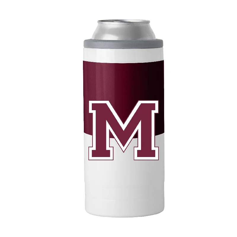 Custom Team Mug For Group Fundraising Campaigns-Morehouse College Colorblock 12oz Slim Can Coolie