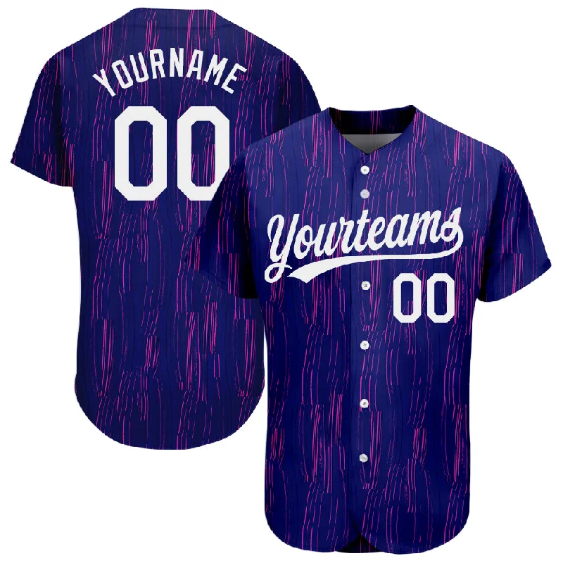 Personalized Baseball Jersey For League Partnerships-Custom Purple White 3D Pattern Design Authentic Baseball Jersey