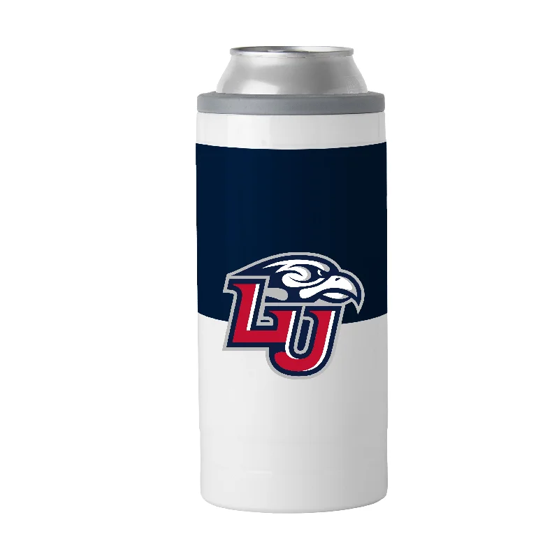 Team Mug With Custom Colors & Branding-Liberty University 12oz Colorblock Slim Can Coolie