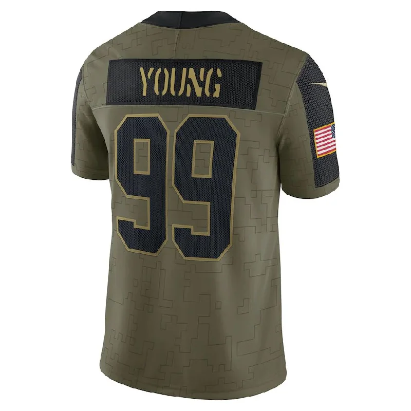 Personalized Rugby Jersey For Large-Scale Fundraisers-W.Football Team #99 Chase Young Olive 2021 Salute To Service Limited Player Jersey Stitched American Football Jerseys