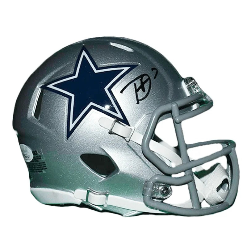 Custom Rugby Helmet For Exclusive Events-Trevon Diggs Signed Dallas Cowboys Mini Speed Football Helmet (JSA)