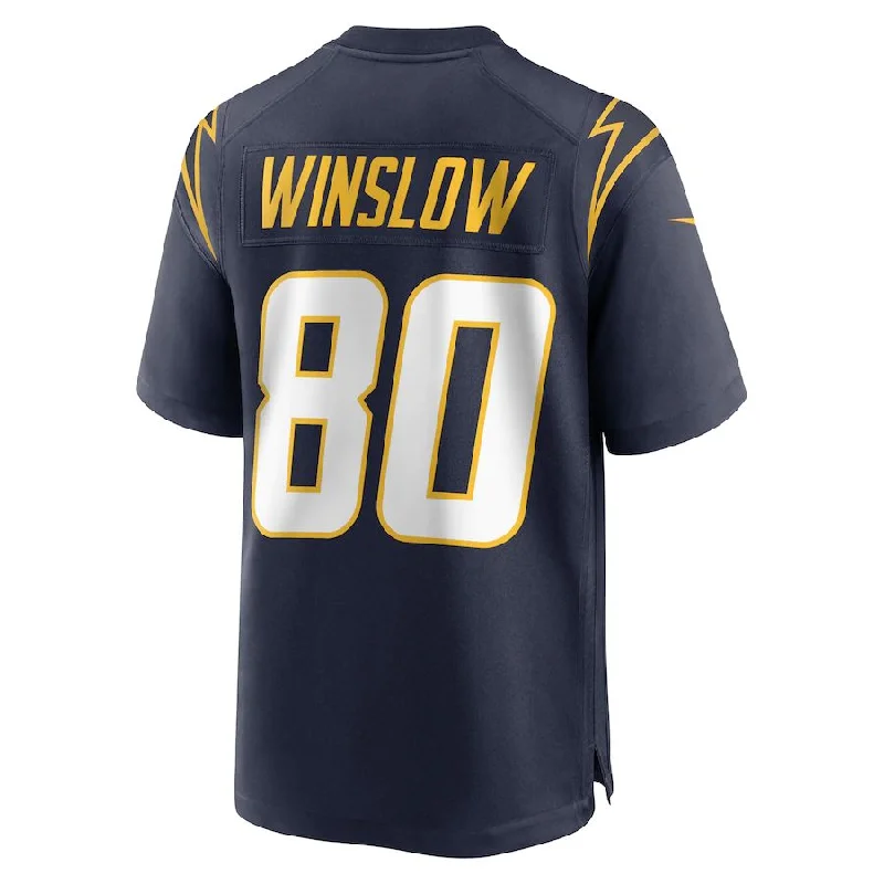 Rugby Jersey With Custom Design-LA.Chargers #80 Kellen Winslow Navy Retired Player Jersey Stitched American Football Jerseys