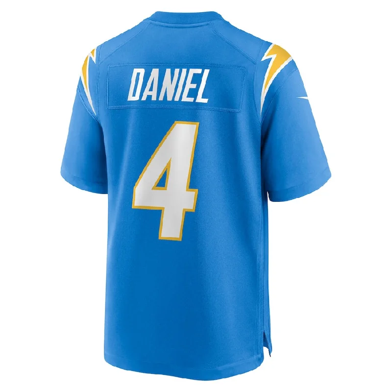 Personalized Rugby Jersey For Special Recognitions-LA.Chargers #4 Chase Daniel Powder Blue Game Jersey Stitched American Football Jerseys