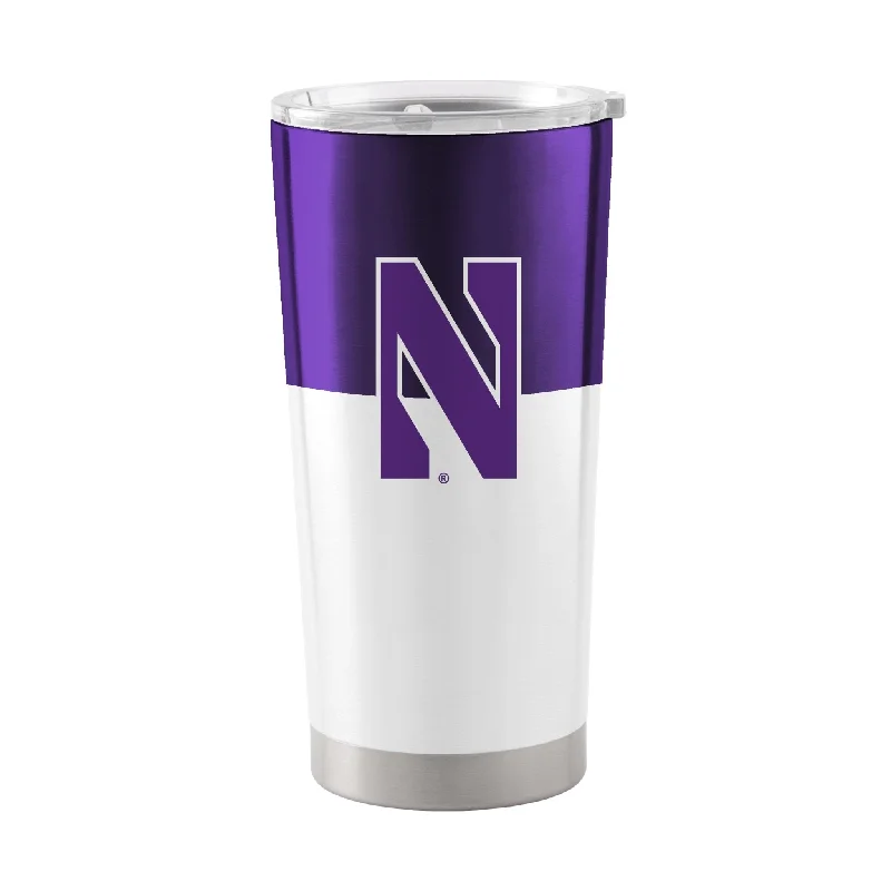 Personalized Team Mug For Group Fundraisers-Northwestern 20oz Colorblock Stainless Tumbler