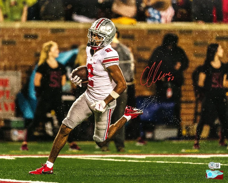 Custom Rugby Helmet For International Leagues-Chris Olave Autographed 16x20 Photo Ohio State Buckeyes Beckett BAS QR