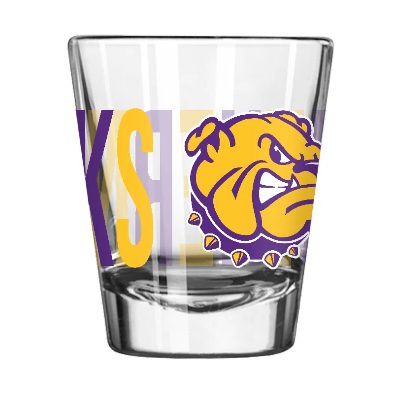 Personalized Team Mug For Corporate Sports Teams-Western Illinois 2oz Overtime Shot Glass