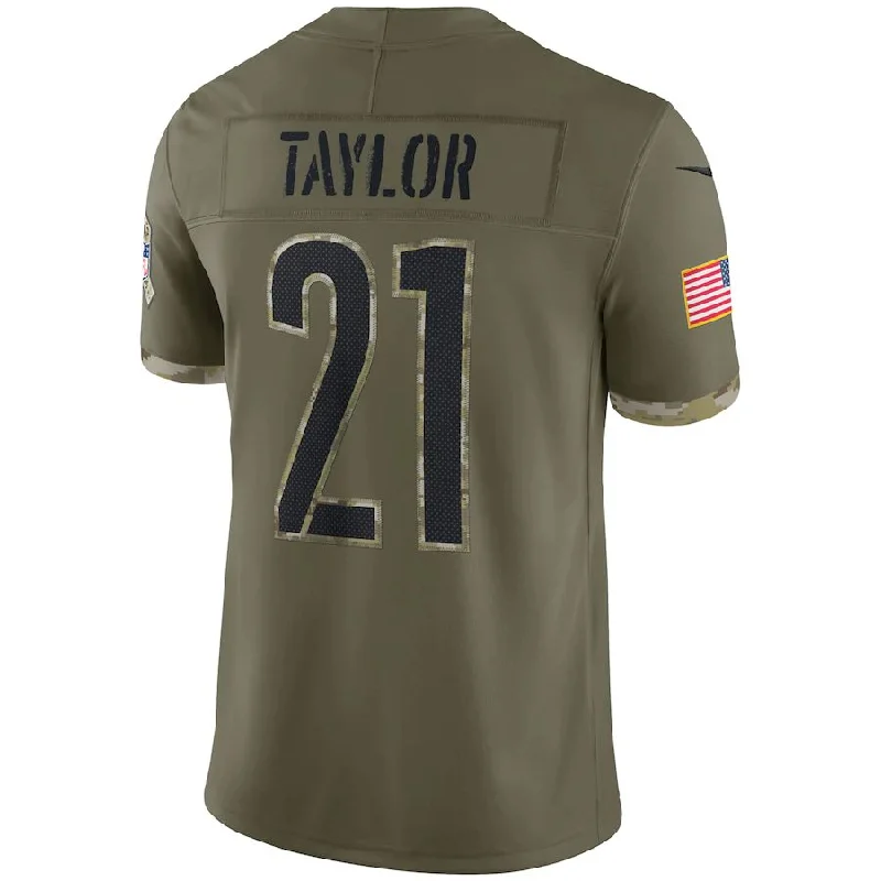 Personalized Rugby Jersey For Team Photos-W.Commanders #21 Sean Taylor Olive 2022 Salute To Service Retired Player Limited Jersey Stitched American Football Jerseys