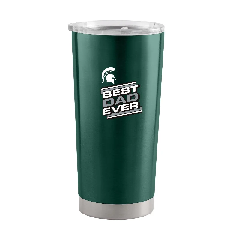 Team Mug With Custom Player Graphics-Michigan State 20oz Best Dad Ever Stainless Tumbler