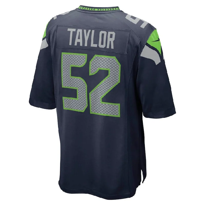 Personalized Rugby Jersey For Tournaments-S.Seahawks #52 Darrell Taylor College Navy Game Jersey Stitched American Football Jerseys