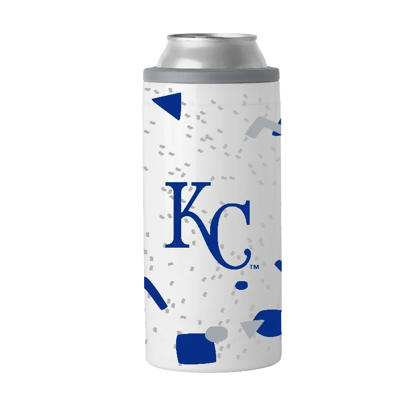 Team Mug For Local Supporter Gifts-Kansas City Royals 12oz Flashback Slim Can Coolie