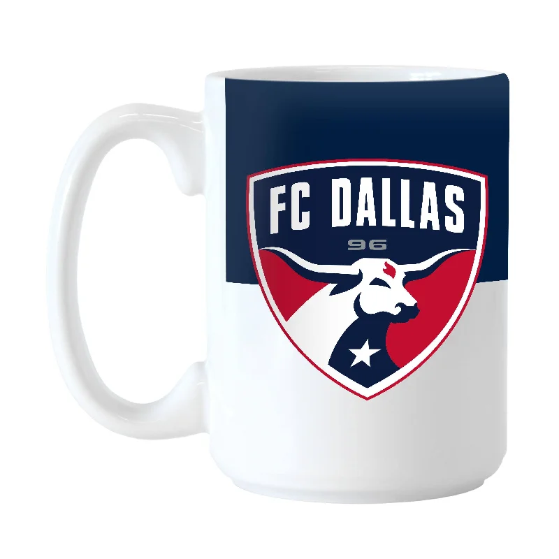 Custom Team Mug For Youth Teams-FC Dallas 15oz Colorblock Sublimated Mug