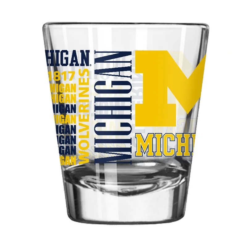 Custom Team Mug With Team Mascot-Michigan 2oz Spirit Shot Glass