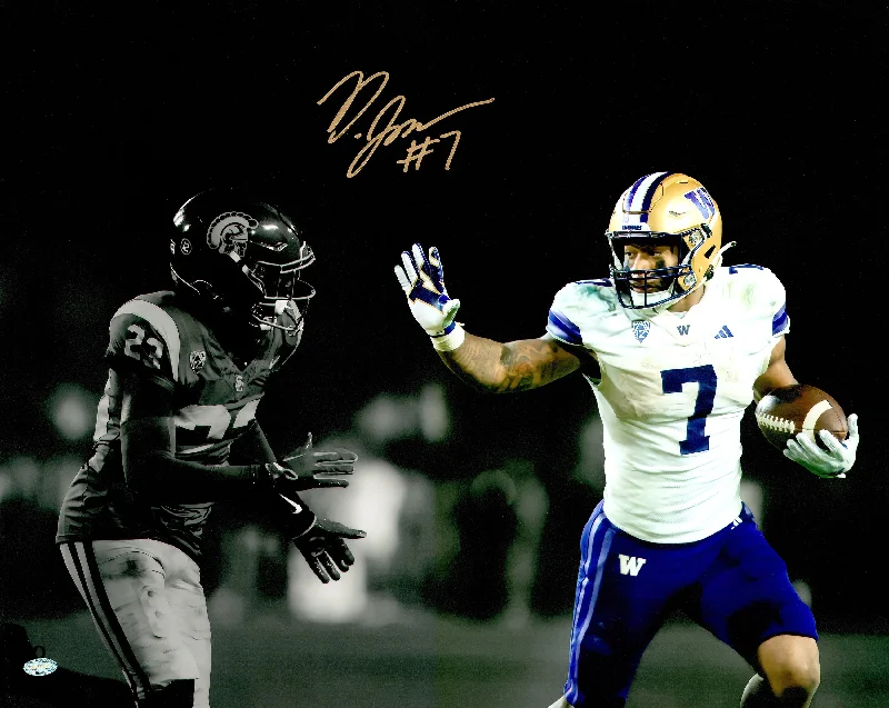 Rugby Helmet For Local Matches & Leagues-Dillon Johnson Autographed 16x20 Photo Washington Huskies vs. USC Spotlight MCS Holo